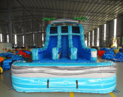 15ft bahama blast center climb water slide 802288 1743781889 16' Bahama Blast Dual Lane Water Slide- NEW