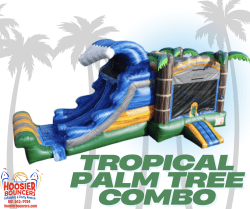 Tropical Palm Tree Bounce House W/Slide Combo